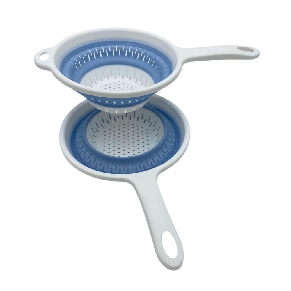 Set of 2 round Collapsible Silicone dish with Handle