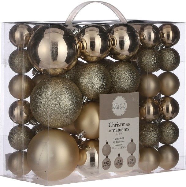 Christmas Baubles: Champagne - 46 pieces