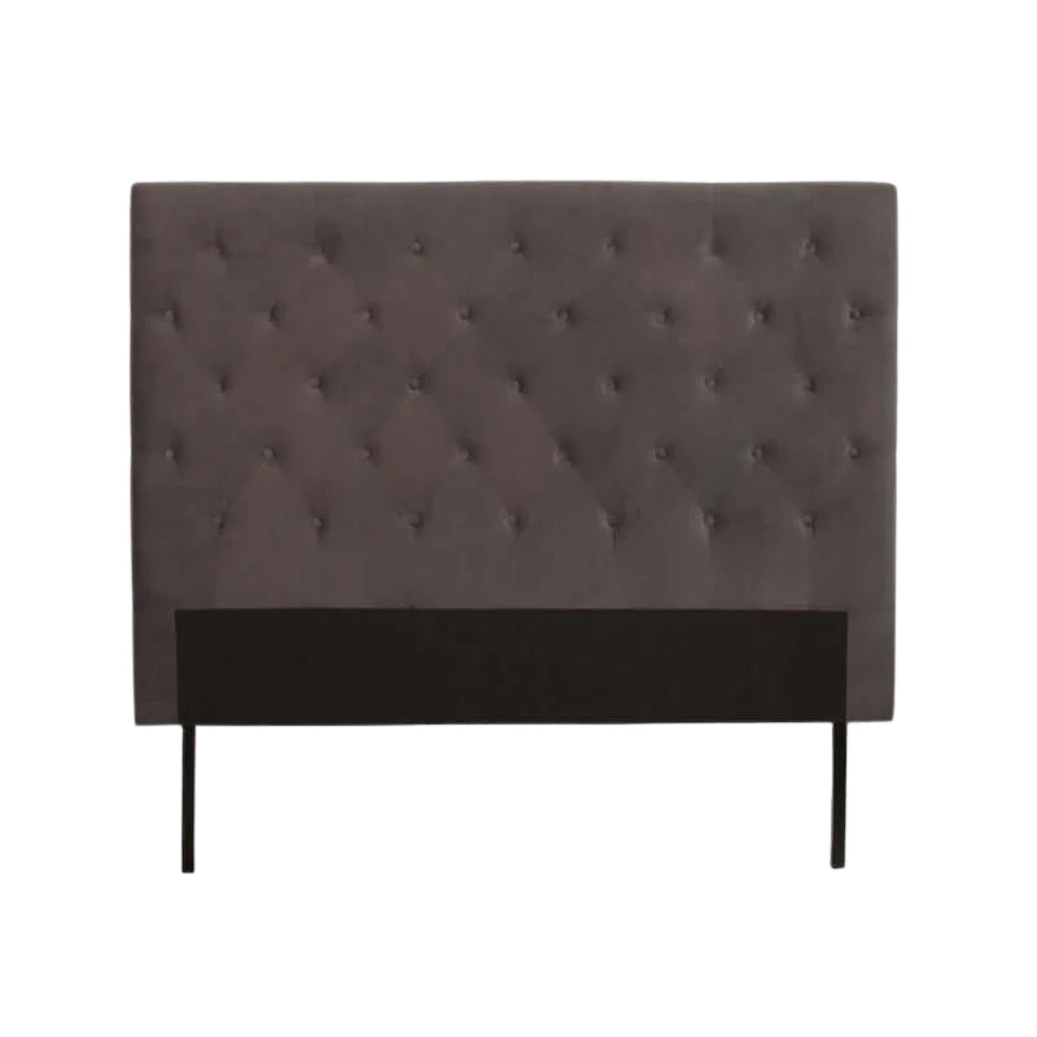 Dark Grey Velvet Tufted Headboard for Bedroom - Double