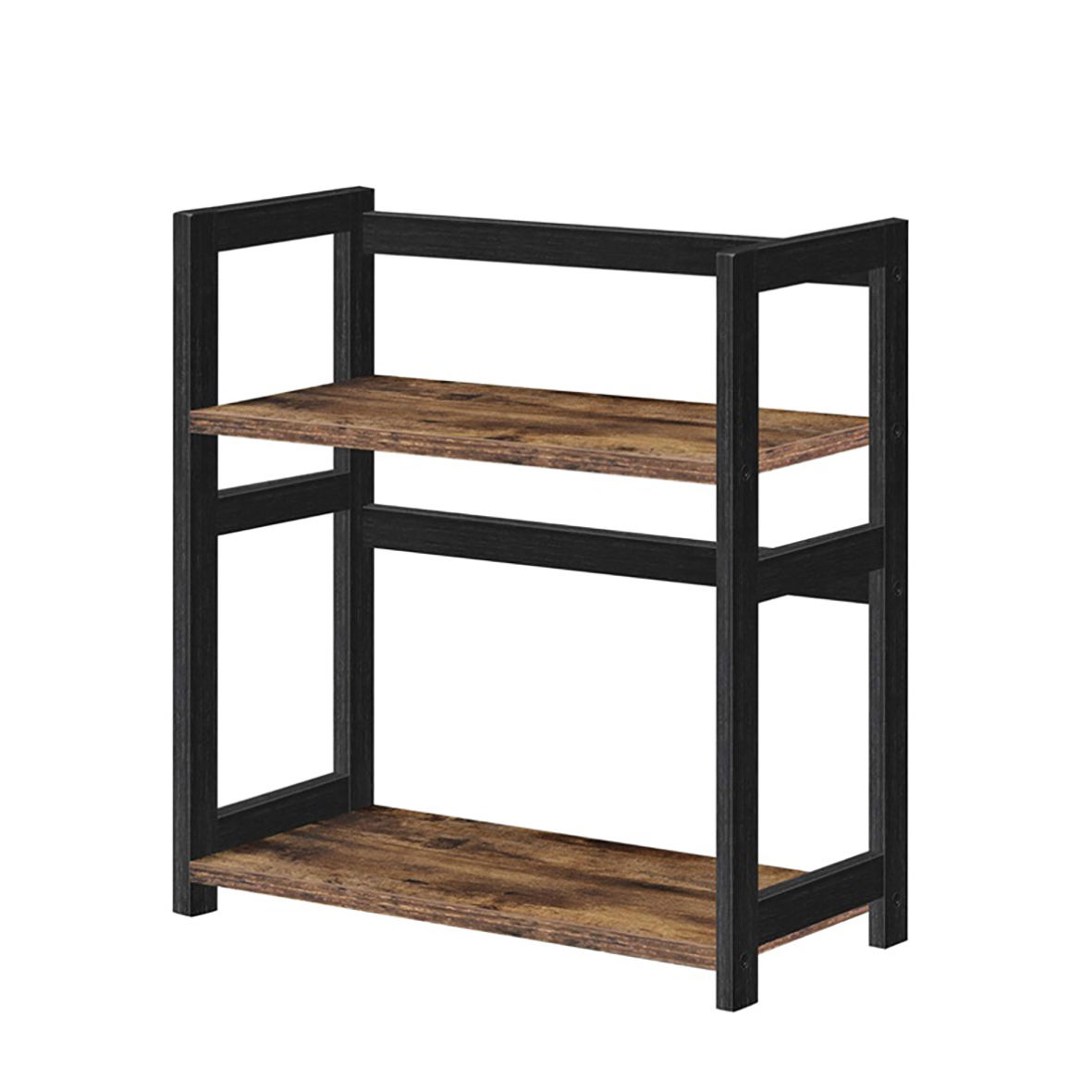 2-Tier Spice Rack - Bamboo Storage Shelf for Kitchen