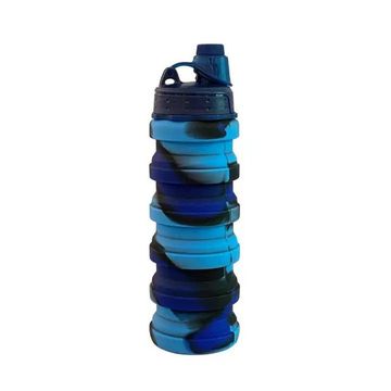 EcoBottle- BPA-Free Expandable Water Bottle,Silicone,500ml/225ml - BLUE