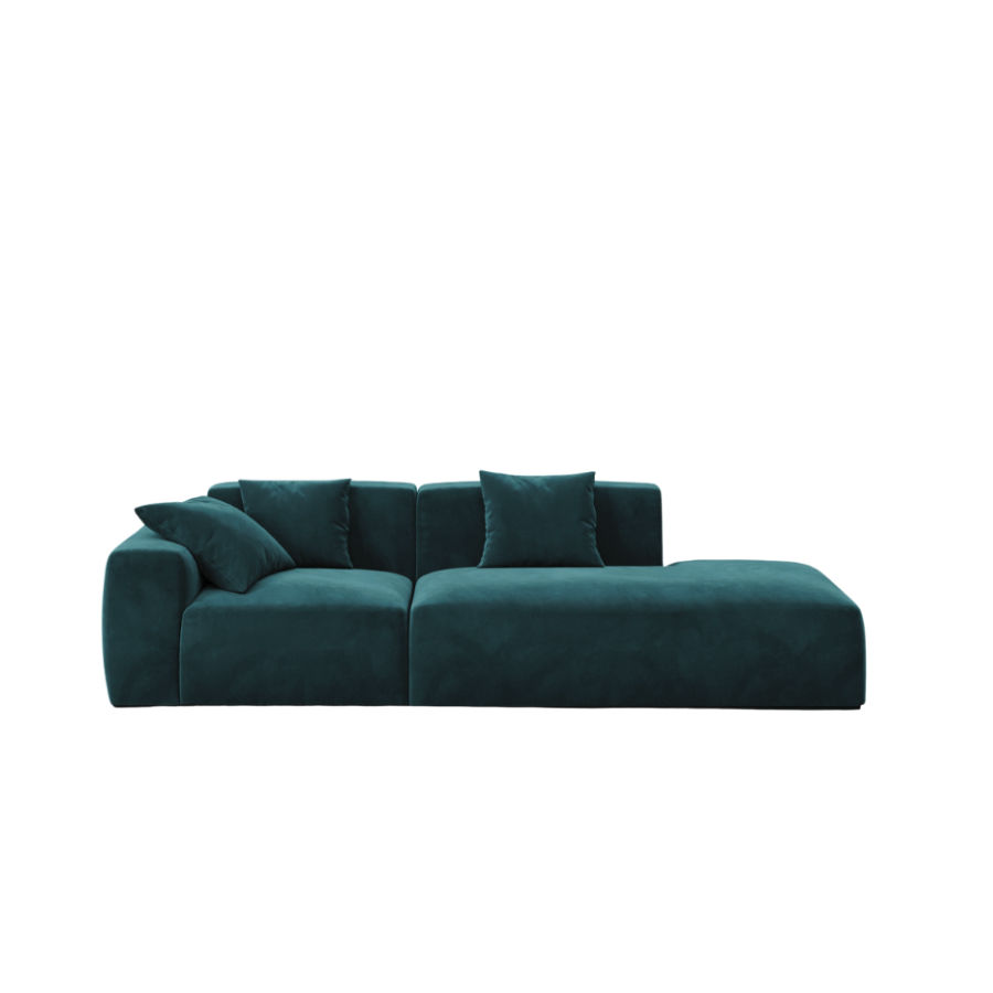 Safa 3 Seater Lounger- Right Arm Rest- Green