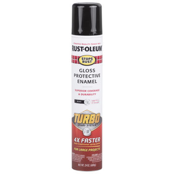 RUSTOLEUM STOPS RUST TURBO CAN  BLACK 680g