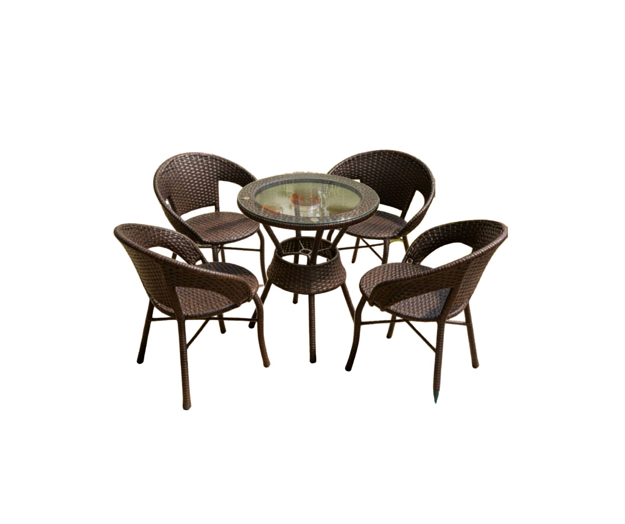 5-Piece Rattan Outdoor Dining Set