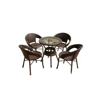 5-Piece Rattan Outdoor Dining Set